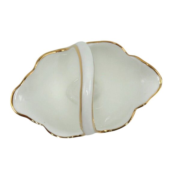 ROCKINGHAM BASKET Miniature Ceramic With Floral Thistle England Vintage 4" - Picture 6 of 10